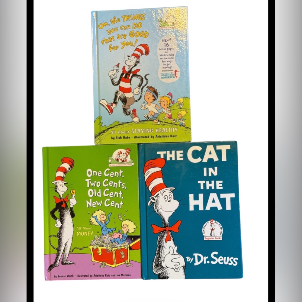3 Dr. Seuss Books hardback